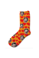 Love Hearts Valentines Day Personalised Photo Socks Orange