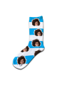 Stripey Personalised Photo Socks White Stripes